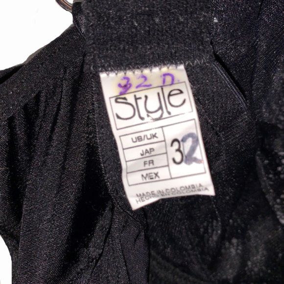 Style Shapewear - Black Underwire - Size 32D - Picture 5 of 5